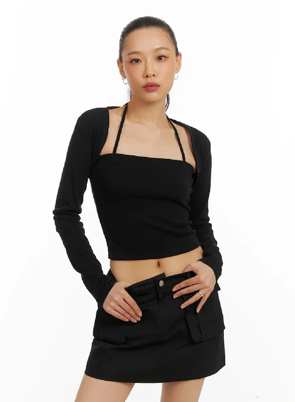 Cami Top Bolero Set IA417 Monochromatic All - in - one