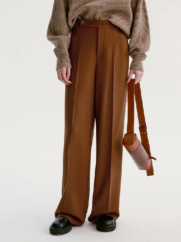 BerryBetty - Maple Pockets Wide Leg Pants Monochromatic All - in - one