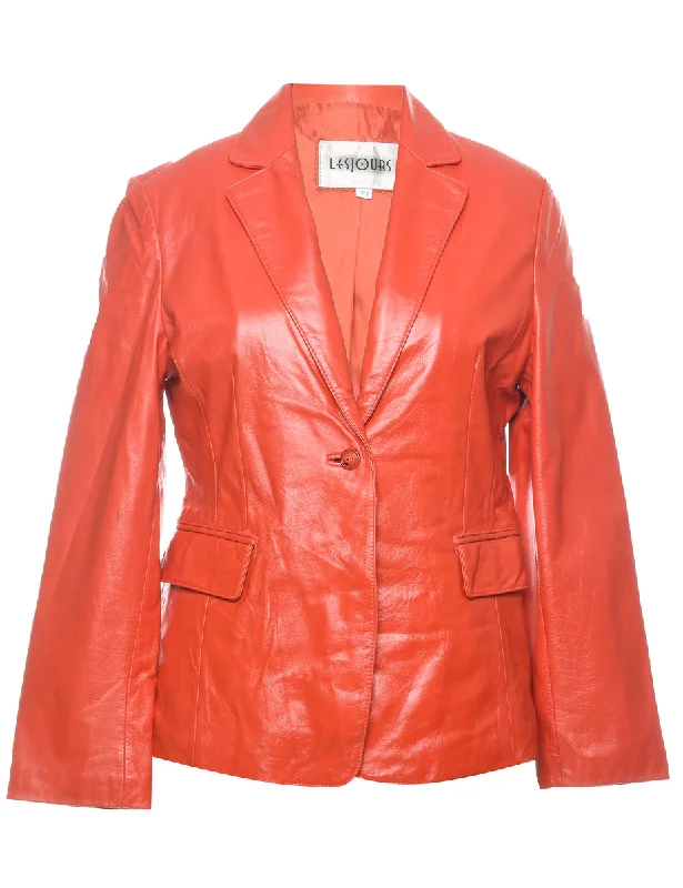 Classic Maroon Leather Jacket - S Trendy Women's 