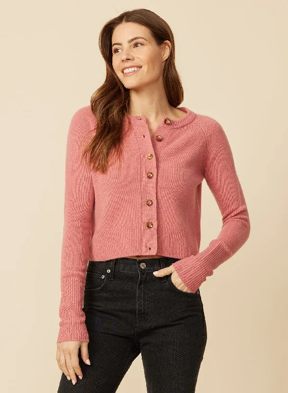 Blakely Cashmere Cardigan - Rosewood