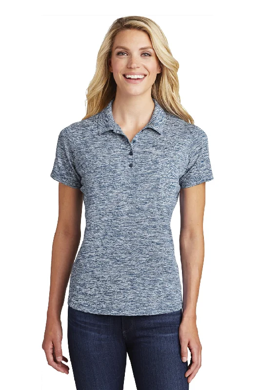 Sport-Tek Womens Electric Heather Moisture Wicking Short Sleeve Polo Shirt - True Navy Blue Electric Vintage Women's 1970S Sport-Tek Womens Electric Heather Moisture Wicking Short Sleeve Polo Shirt - True Navy Blue Electric Vintage Women's 1970S