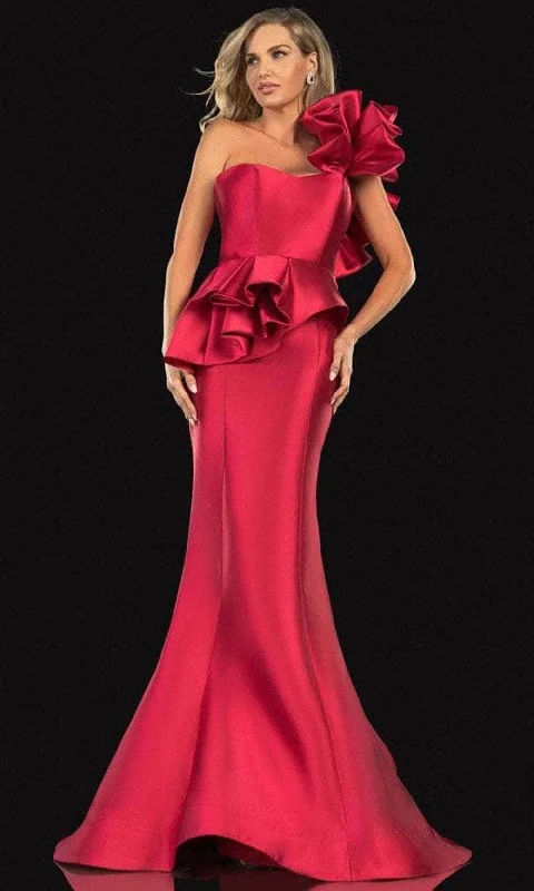 Terani Couture 2021E2809 - One Shoulder Peplum Evening Dress