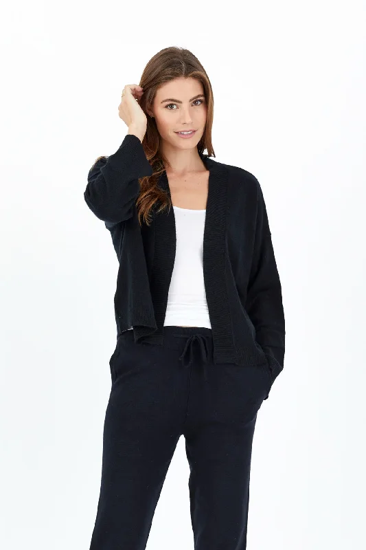 Rodney Open Cashmere Cardi - Black