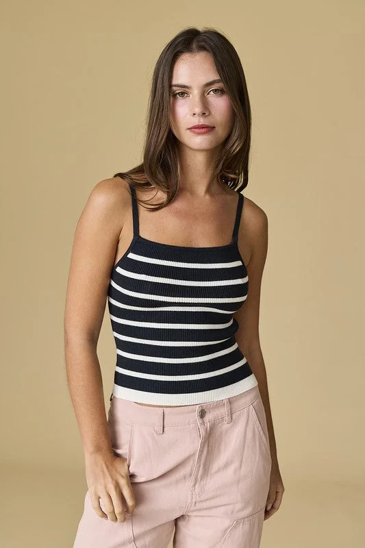 Addison Striped Knit Camisole Top performance