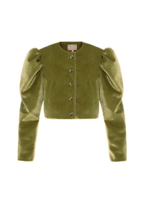 FAUX FUR CROPPED BLAZER Elegant Women's Formal 