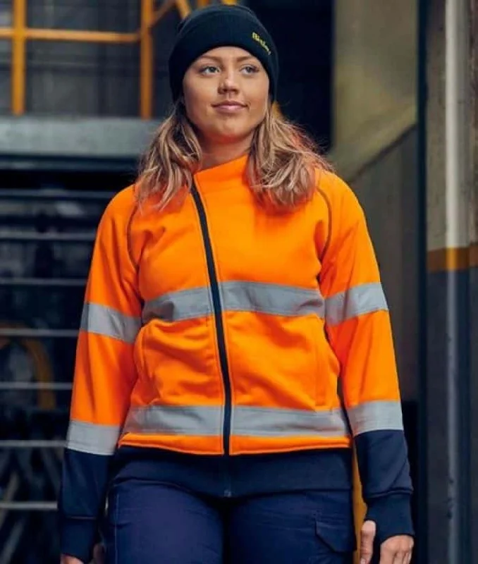 Womens Taped Hi Vis Fleece Hoodie