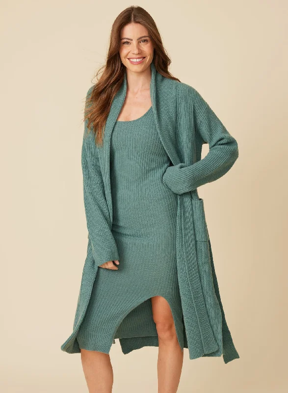 Sawyer Ribbed Coat - Eucalyptus