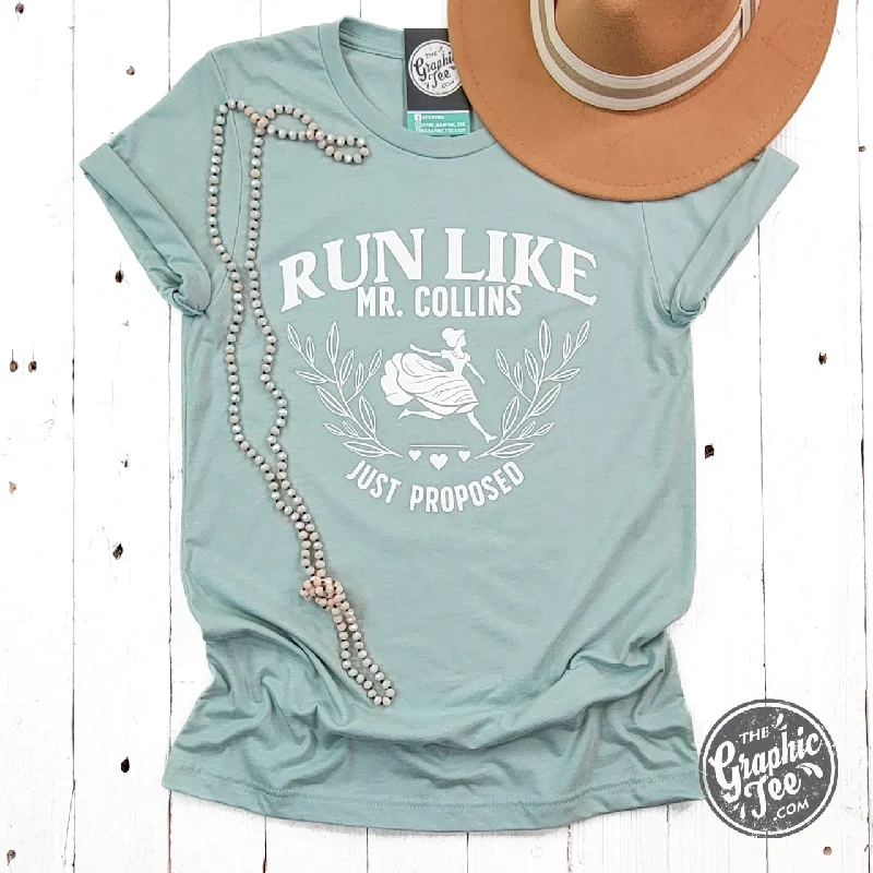 Run Like Mr. Collins Just Proposed Short Sleeve Tee Earthy Women's 