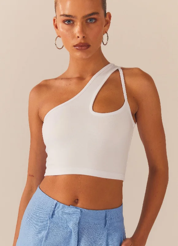 Cedar Crop Top - White Laid - back Women's Vibe
