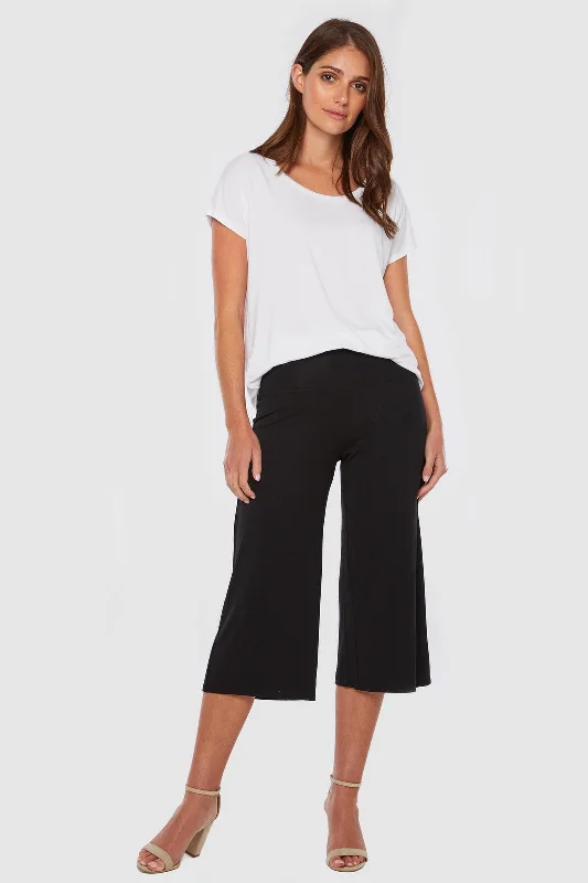 Bamboo Culottes - Black Sophisticated Women's 