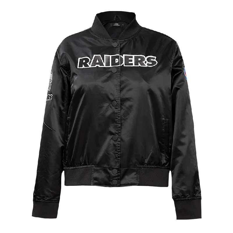 NFL LAS VEGAS RAIDERS CLASSIC WOMEN'S SATIN JACKET (BLACK)