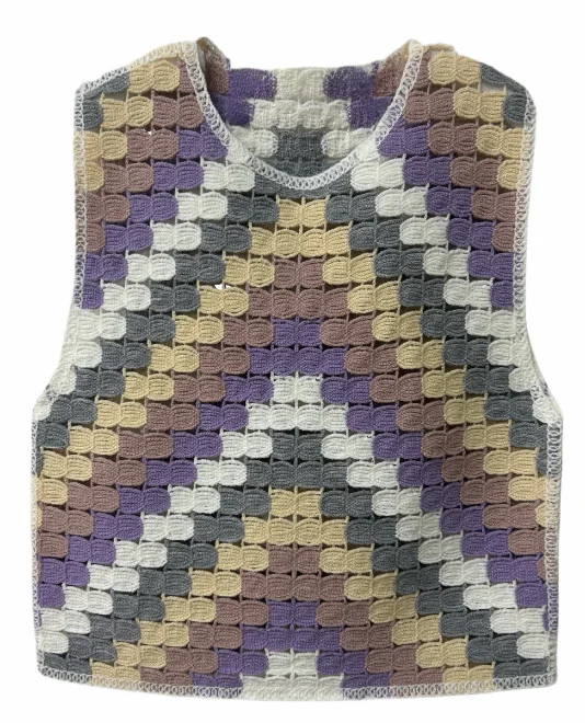 Crocheted Colorful Knit Vest