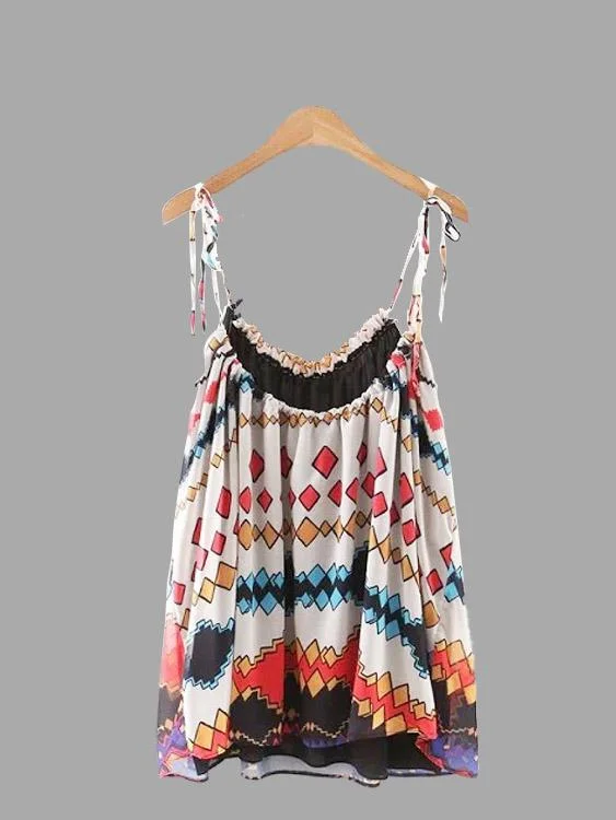 Custom Geometrical Sleeveless Camis Refined Women's Classic 