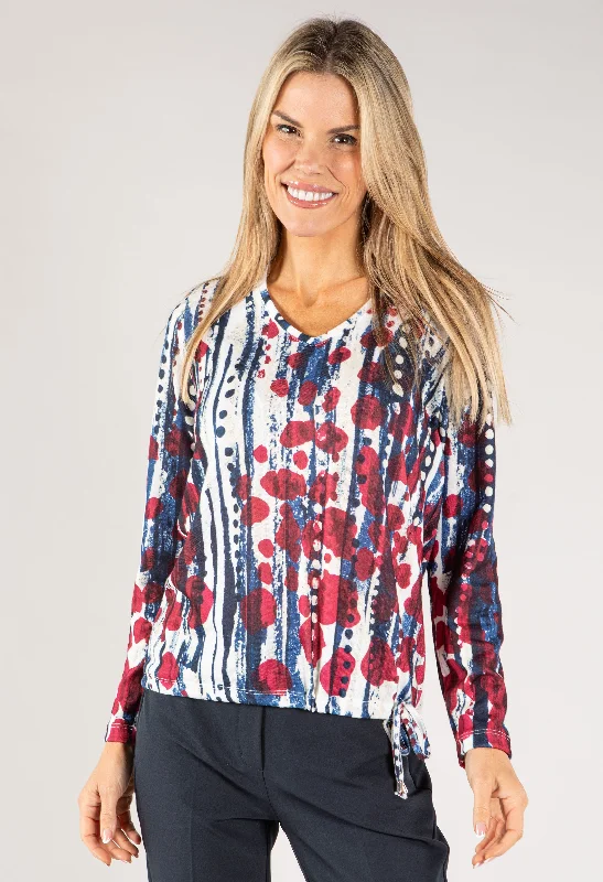 Abstract V Neck Lux Touch Knit Adventure