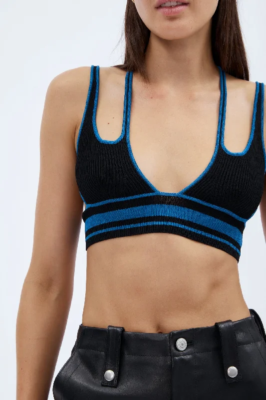 Fitted X Black Blue Bra Top