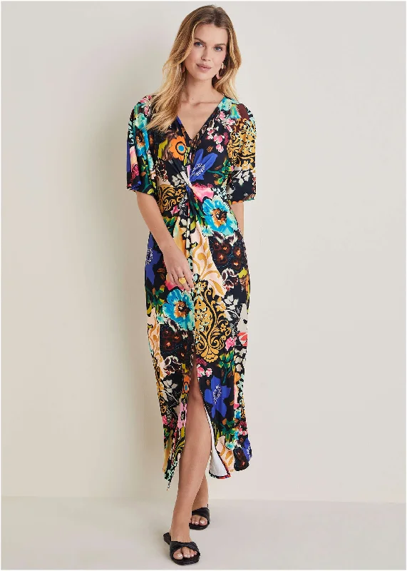 Twist Front Maxi Dress - Viva La Vida Streetwear Style for 