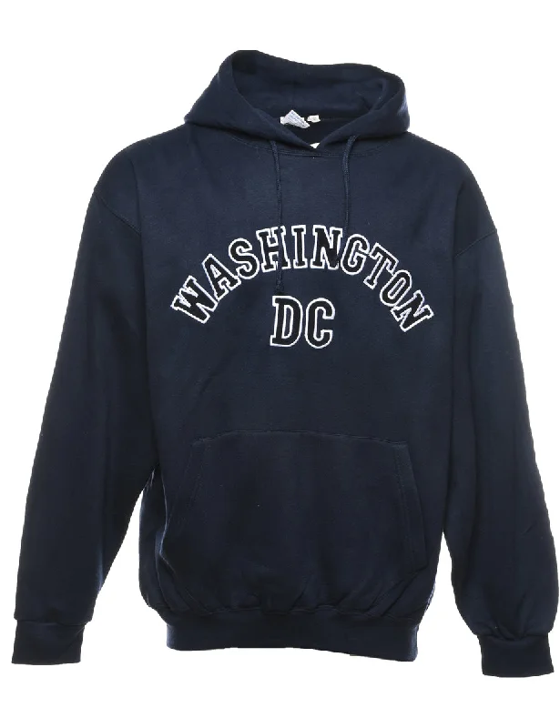 Navy & White Washing DC Printed Hoodie - XL Cool Women's Skate
