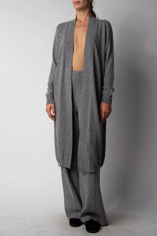 Cashmere Mix Long Fine Cardigan Refined Women's 