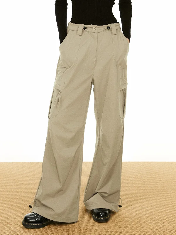 BerryBetty - Iconic Image Pockets Cargo Pants Relaxed Women's Beachy