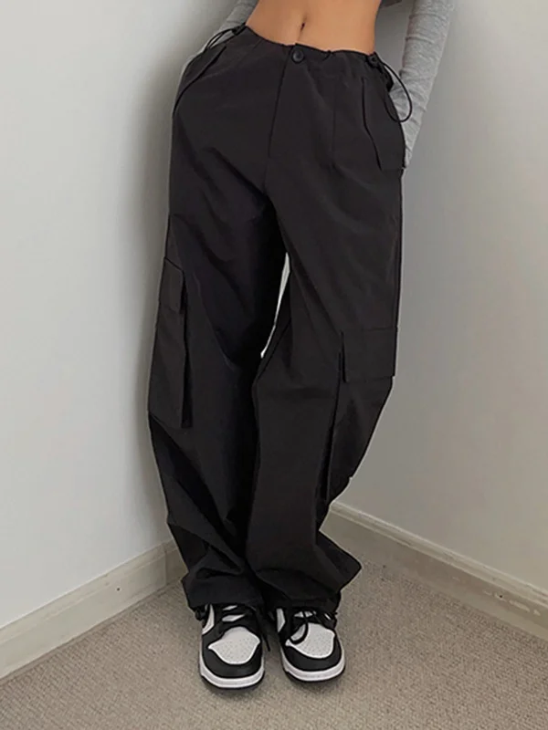 BerryBetty - Boho Cargo Parachute Pants Refined Women's Velvet