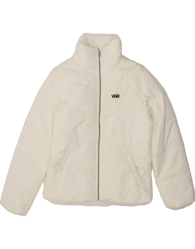 VANS Womens Padded Jacket UK 10 Small White Polyester Streetwear Style for 