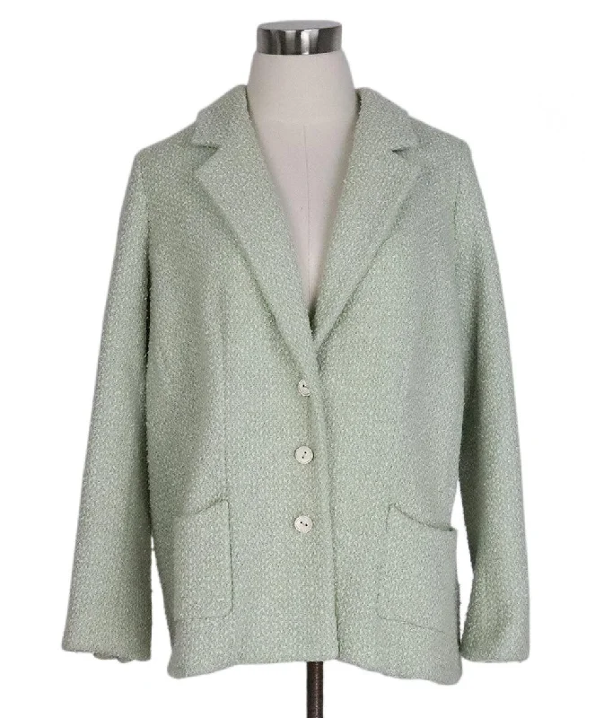 Chanel 2003 Cruise Mint Green Wool Jacket sz 14