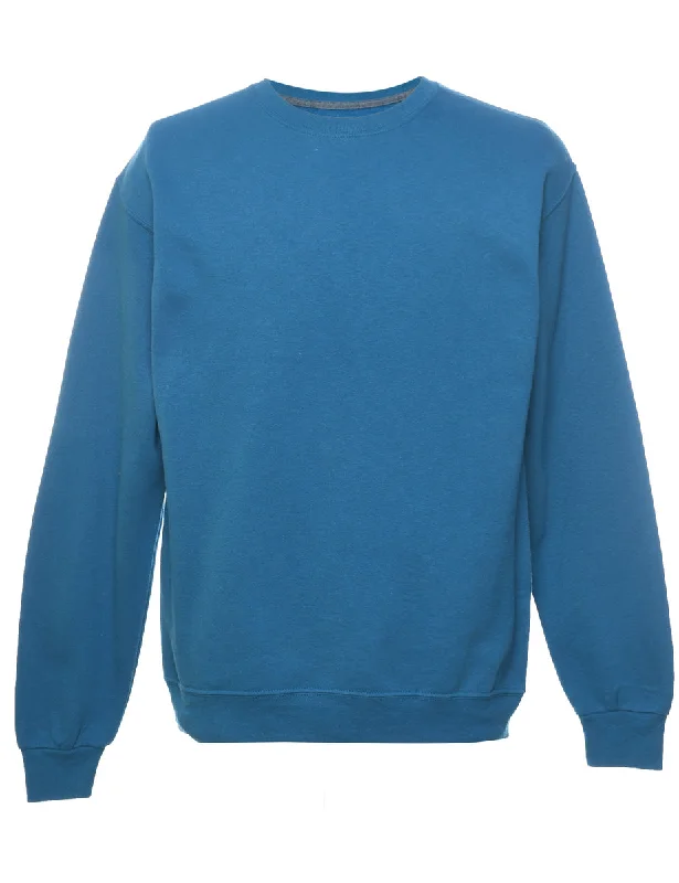 Teal Plain Sweatshirt - M Youthful Women's Anime - inspired