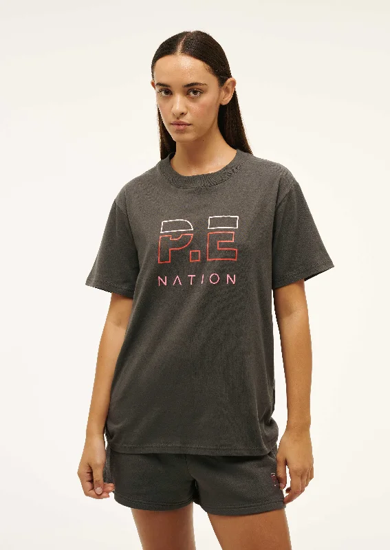 HEADS UP TEE IN GUNMETAL Relaxed Women's Beachy