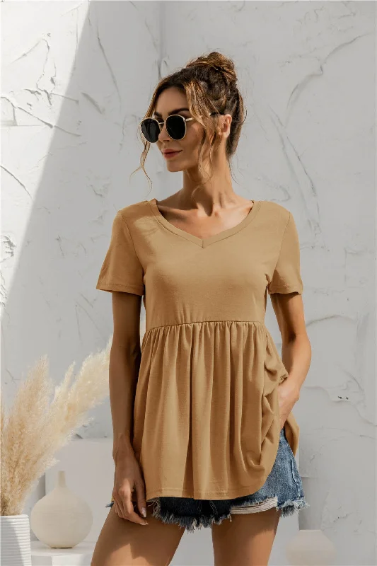 Julia Fashion - Casual Mini Dress Top Monochromatic Office Style
