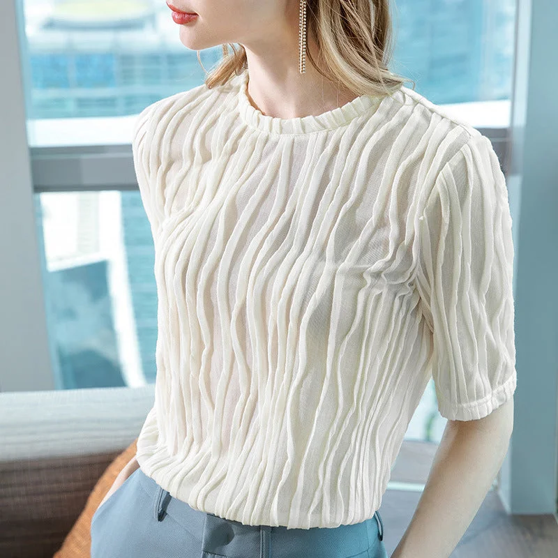 Julia Fashion - Raffled Body-con Elegant Top Edgy Women's Punk