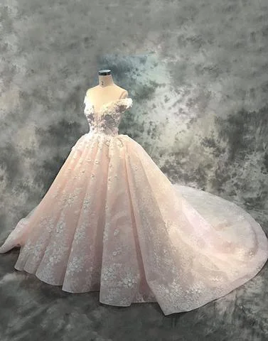 Unique lace tulle long prom dress, lace wedding dresses,BD1109 Modern Women's 