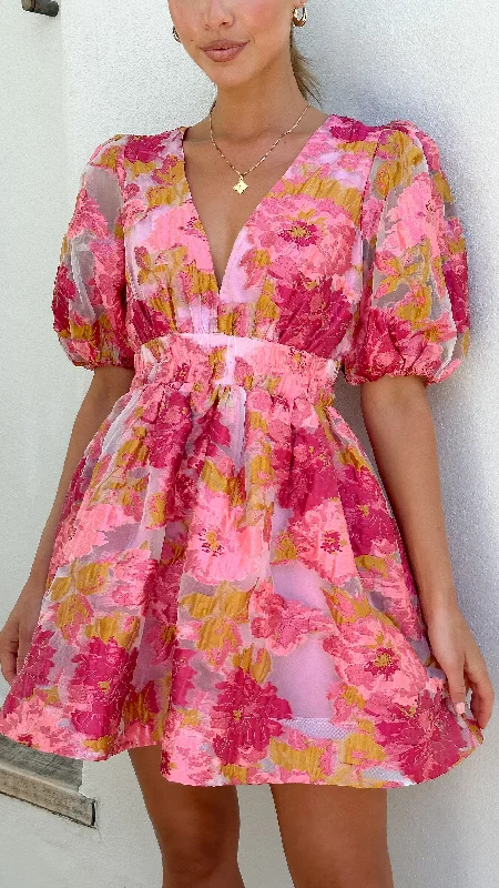 Abel Mini Dress - Pink Vacation
