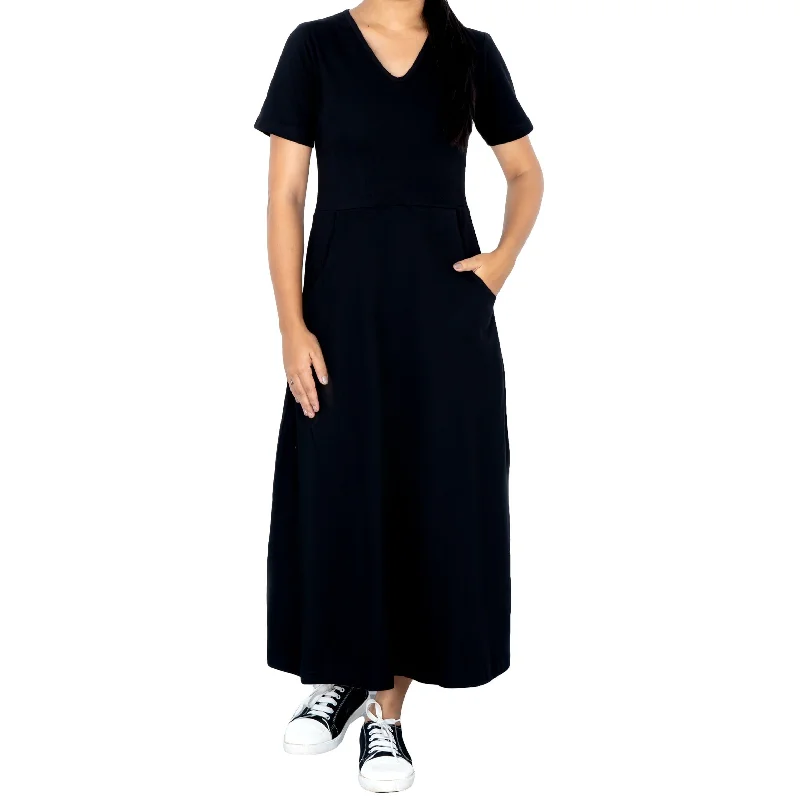 Onyx Long Midi Dress (With Waist Seam) Dapper Women's 1920S