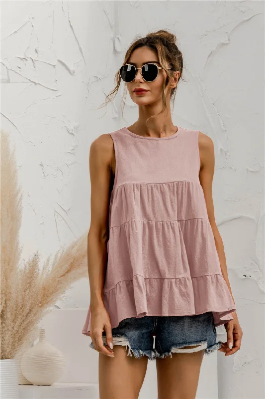 Julia Fashion - Smock Hem Sleeveless Top