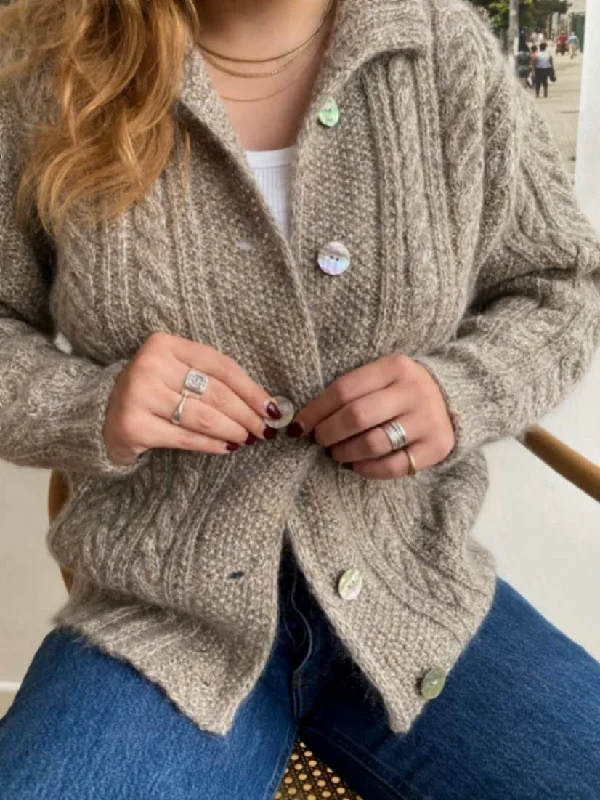 Tomas cardigan by Hanne Falkenberg, No 20 + silk mohair knitting kit Monochromatic All - in - one