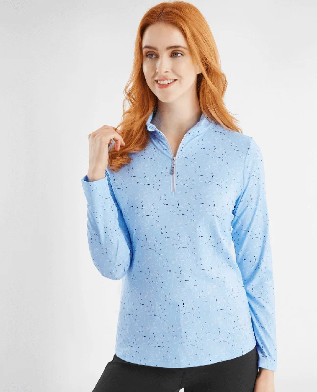 SIZE 20 - GREEN LAMB Keva Printed Zip Top 984 Ice Blue Frost Print Street