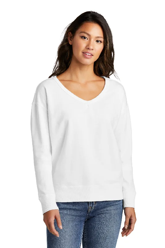 Port & Company Womens Beach Wash Garment Dyed V-Neck Sweatshirt - White Artistic Women's Hand - painted Port & Company Womens Beach Wash Garment Dyed V-Neck Sweatshirt - White Artistic Women's Hand - painted