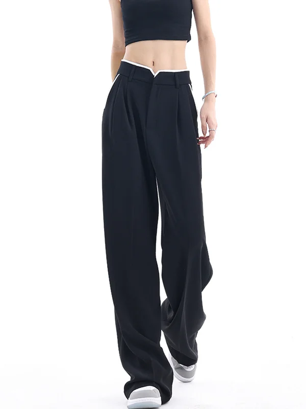 BerryBetty - Break Free Notched Wide Leg Pants Compression