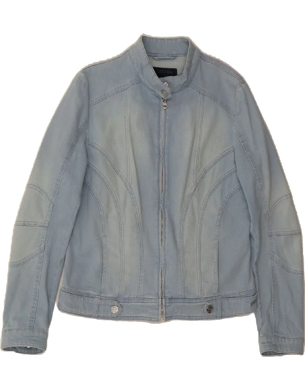 ESCADA Womens Denim Jacket IT 42 Medium Blue Cotton Refined Women's Hand - crafted