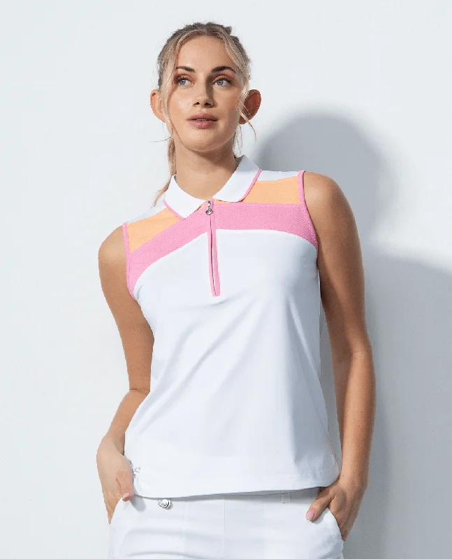 DAILY SPORTS Melton Sleeveless Polo 167 White Monochromatic All - in - one
