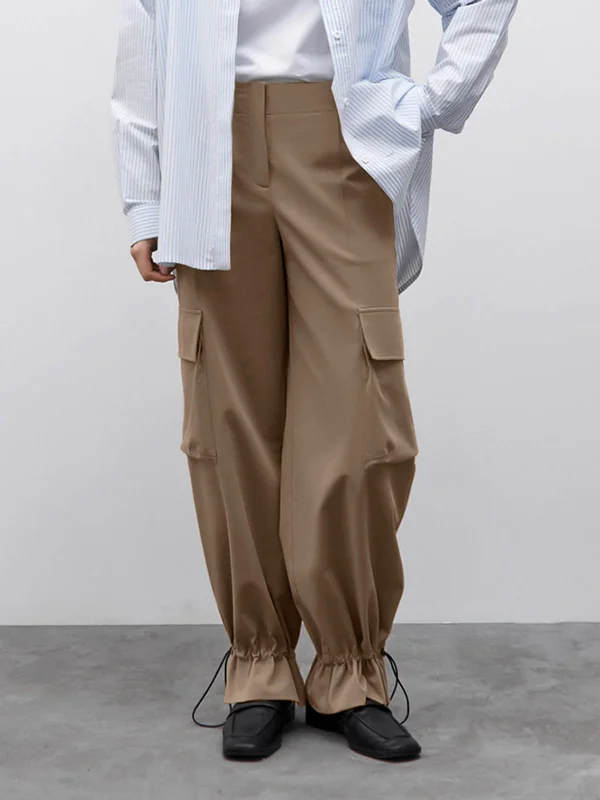BerryBetty - Street Drawstring Pockets Cargo Pants Modern Women's 