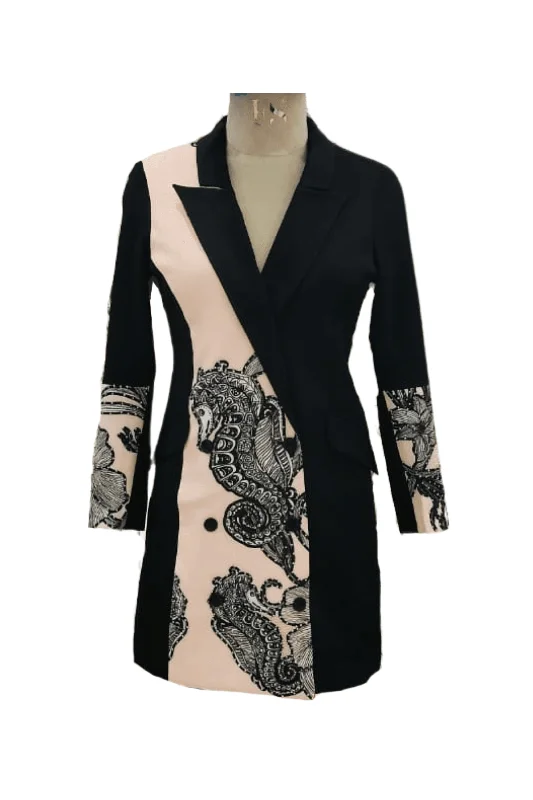 Half & Half Pink Seahorse Blazer Dress