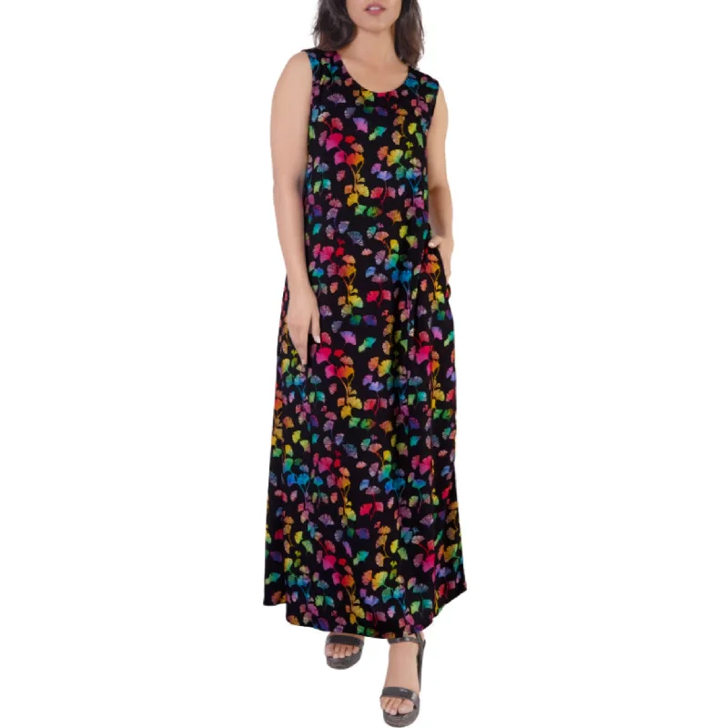Rainbow Ginkgo Leaves Maxi Dress [FINAL SALE] Stylish Women's Tropical 