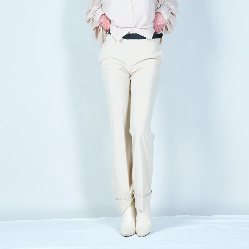 Tailored cuffed trousers with belt wholesale Sophisticated Women's Tailored
