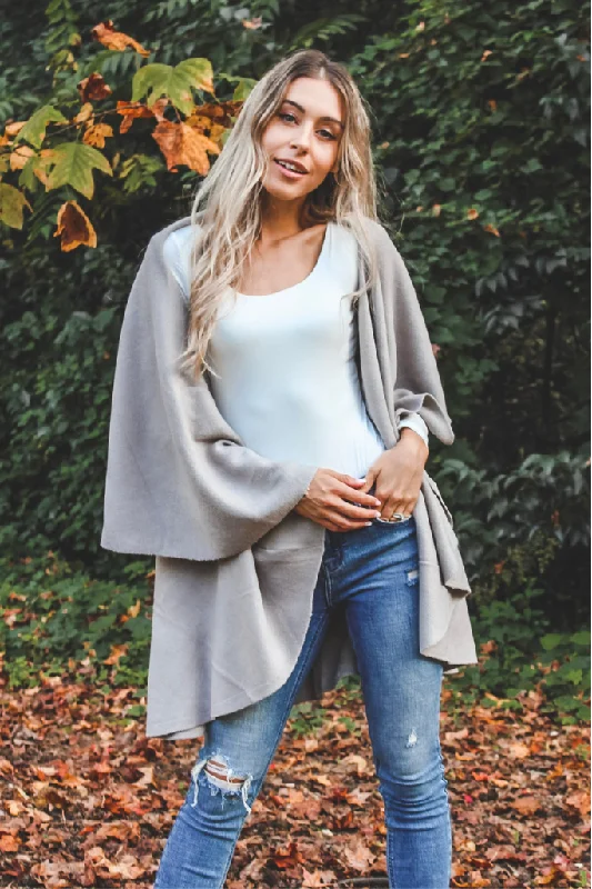 Perfect Shawl Vest in Grey Bold Women's Animal Print