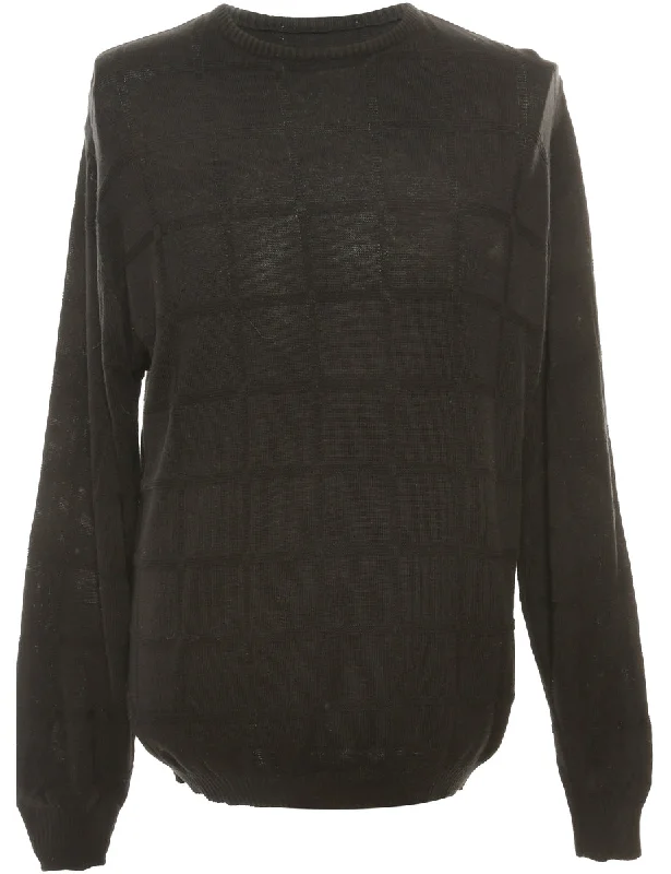 Classic Dark Brown Knit Jumper - M Elegant Women's Formal 