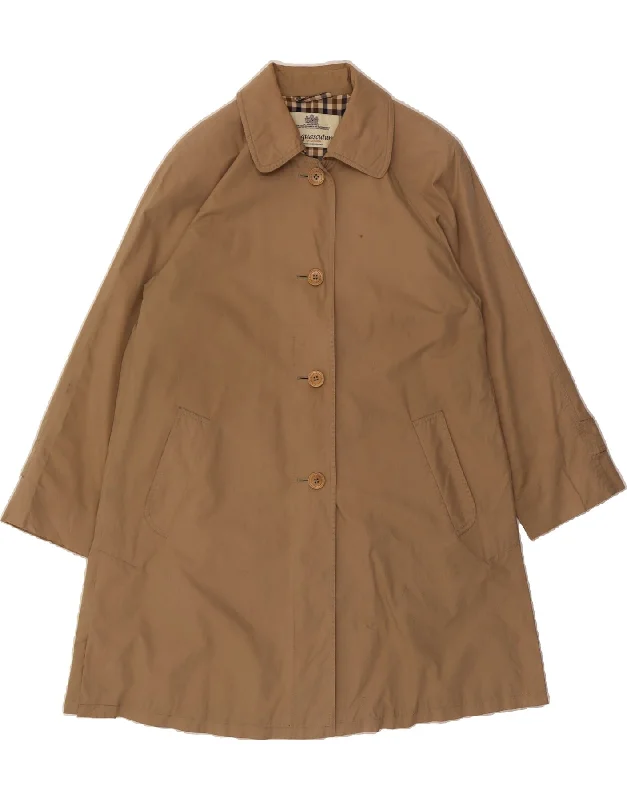 AQUASCUTUM Womens Trench Coat UK 14 Medium Brown Dapper Women's Bow - adorned
