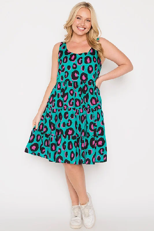 Dorothy Minty Leopard Dress Unique Women's Upcycled