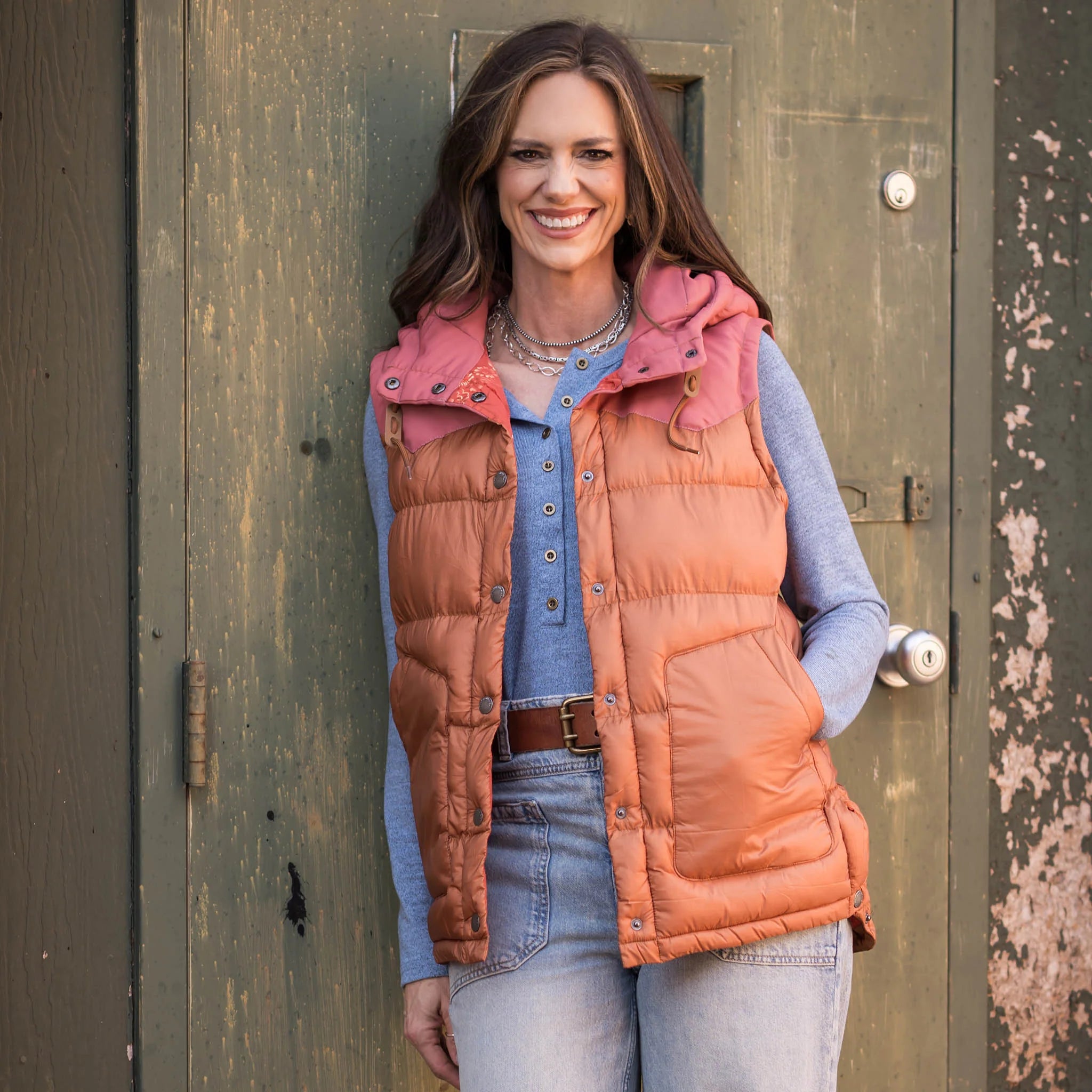 STS Ranchwear Women's Harper Vest in Coral & Copper Practical Women's Multi - 