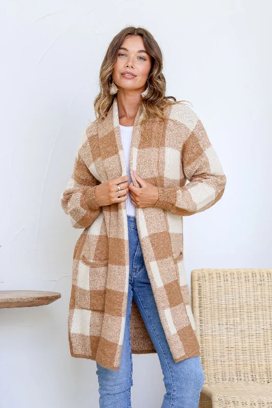 Leura Knit Cardigan Tan Feminine Women's Soft 
